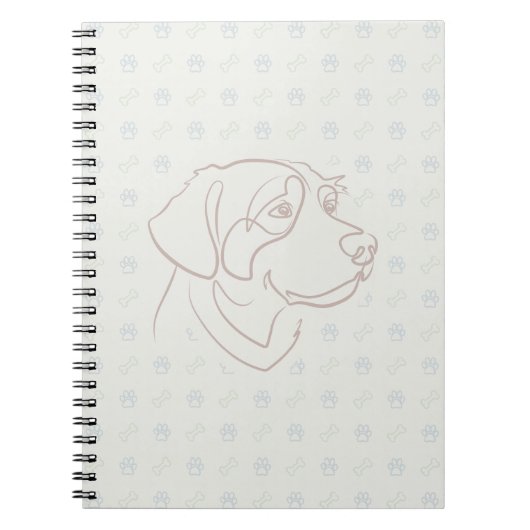 Carnet Retriever doré motif doré (Devant)