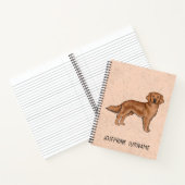 Carnet Retriever doré rouge Chien mignon avec texte perso (Intérieur)