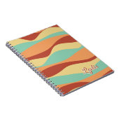 Carnet Retro 1970s Abstrait Stripes Ajouter un nom (Côté Droit)