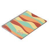Carnet Retro 1970s Abstrait Stripes Ajouter un nom (Côté gauche)