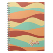 Carnet Retro 1970s Abstrait Stripes Ajouter un nom (Devant)