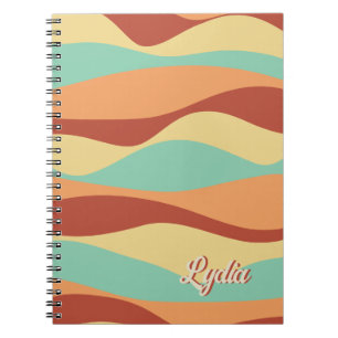 Carnet Retro 1970s Abstrait Stripes Ajouter un nom