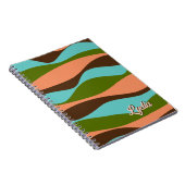 Carnet Retro 1970s Abstrait Stripes Ajouter un nom (Côté Droit)