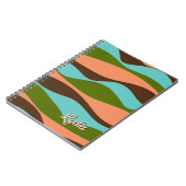 Carnet Retro 1970s Abstrait Stripes Ajouter un nom (Côté gauche)