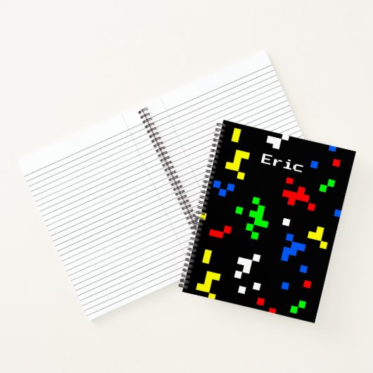Carnet Retro 8 Bit Video Game Graphics Pattern (Intérieur)