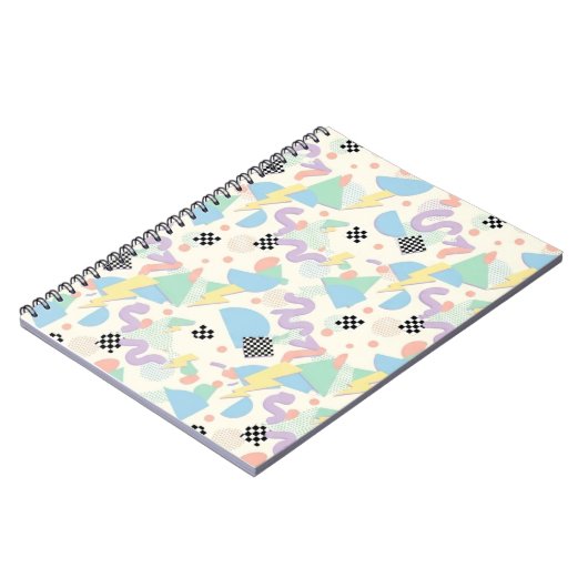 Carnet Retro 90s Memphis Aesthetic Pattern (Côté gauche)