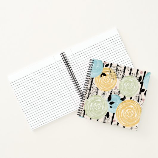 Carnet Rétro, abstract flowers (Intérieur)