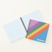 Carnet Retro Arc-en-ciel Diagonale rayures personnalisées (Intérieur)