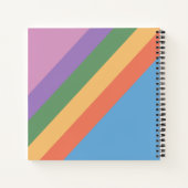 Carnet Retro Arc-en-ciel Diagonale rayures personnalisées (Dos)