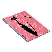 Carnet Retro Atomique Moyen Siècle Moderne MCM Chat noir (Côté Droit)