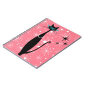 Carnet Retro Atomique Moyen Siècle Moderne MCM Chat noir (Côté gauche)