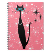 Carnet Retro Atomique Moyen Siècle Moderne MCM Chat noir (Devant)
