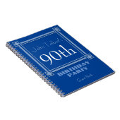 Carnet Retro Blue 90th Birthday Party Guest Book (Côté Droit)