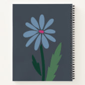 Carnet Retro Blue Floral Pink Monogram Slate Gray (Dos)