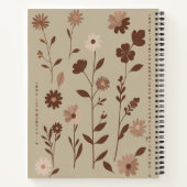 Carnet Rétro Boho Floral Nom Personnalisé (Dos)