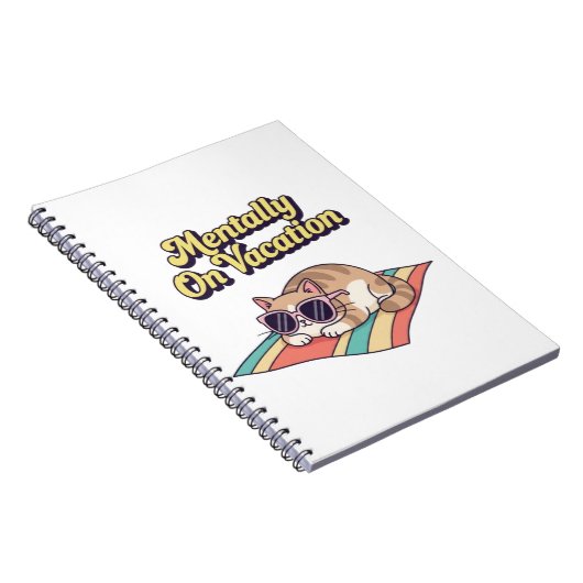 Carnet Retro Cat Mental Vacation Lined Notebook (Côté Droit)