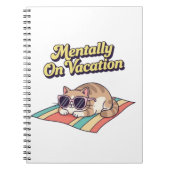 Carnet Retro Cat Mental Vacation Lined Notebook (Devant)