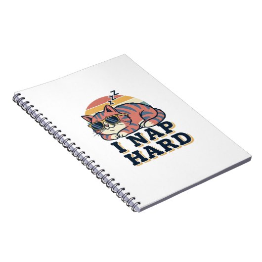 Carnet Retro Cat Nap Quote Lined Notebook (Côté Droit)
