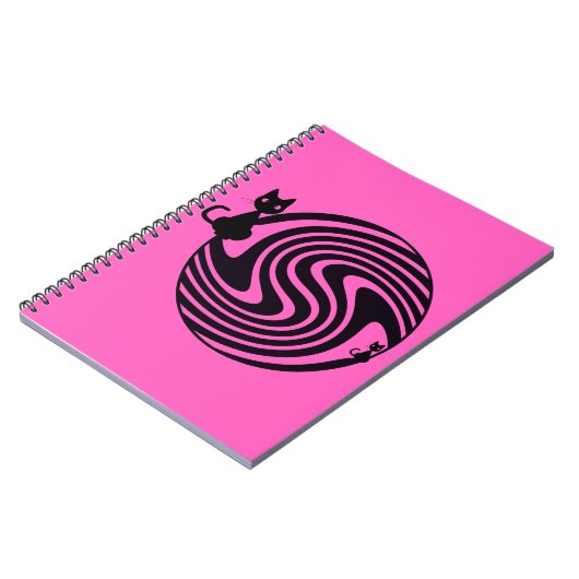 Carnet Retro Cat - Pink Psychedelic Swirl (Côté gauche)