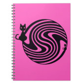 Carnet Retro Cat - Pink Psychedelic Swirl (Devant)