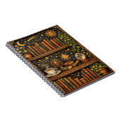 Carnet Retro celestial bookshelf book coffee lover (Côté Droit)