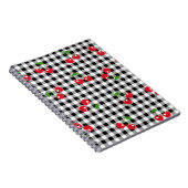 Carnet Retro Chic Cute Rouge Cerisier Noir Blanc En vichy (Côté Droit)