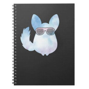 Carnet Retro Chinchilla Rodent avec lunettes de soleil