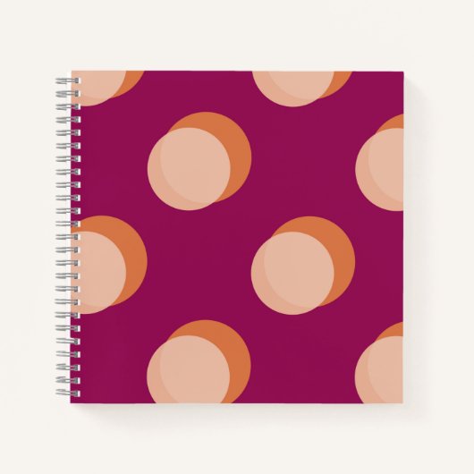 Carnet Retro Circles and Shadows Bold Pattern Purple (Devant)