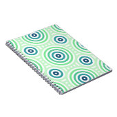 Carnet Retro Circulaire Geometric Pattern en Green & Blue (Côté Droit)