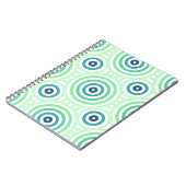 Carnet Retro Circulaire Geometric Pattern en Green & Blue (Côté gauche)
