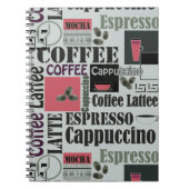 Carnet retro coffee kitchen pattern for espresso latte  (Devant)