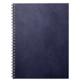 Carnet Rétro cuir fait sur commande de bleu marine (Devant)