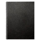 Carnet Rétro cuir fait sur commande noir (Devant)