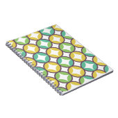 Carnet Retro Diamond dans Circle Pattern Blue Green Gold (Côté Droit)