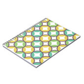 Carnet Retro Diamond dans Circle Pattern Blue Green Gold (Côté gauche)