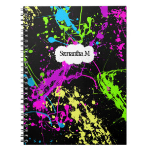 Carnet Rétro éclaboussure au néon fraîche de peinture