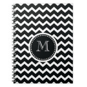 Carnet Rétro élégance de zigzag noir et blanc de Chevron (Devant)