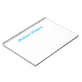 Carnet Rétro Élégant Simple Bleu Ciel Blanc (Côté gauche)