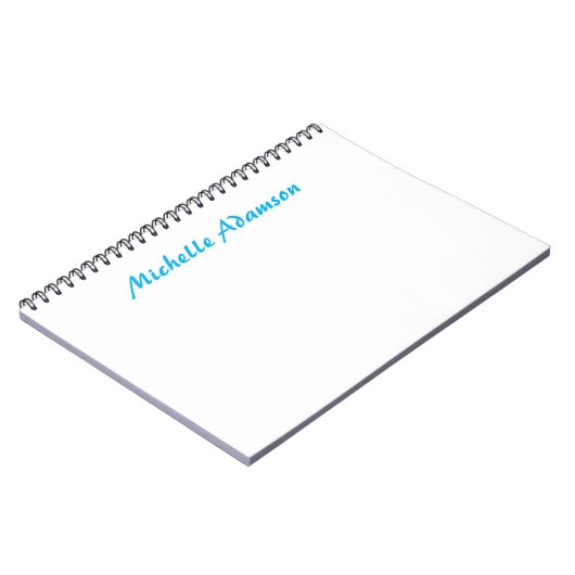 Carnet Rétro Élégant Simple Bleu Ciel Blanc (Côté gauche)