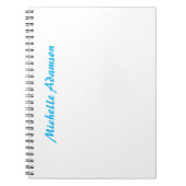 Carnet Rétro Élégant Simple Bleu Ciel Blanc (Devant)