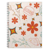 Carnet Retro Floral Fast Food Motif (Devant)