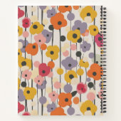 Carnet Rétro Floral Motif Monogramme Artiste Sketchbook (Dos)