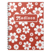 Carnet Retro Floral Personnalisé (Devant)