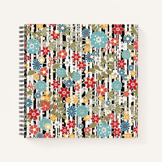 Carnet Rétro, floral rétro (Devant)