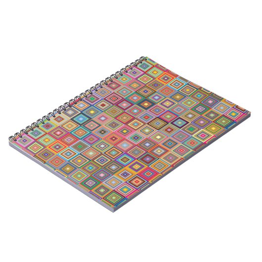 Carnet Retro Geometric Square Tile Pattern (Côté gauche)