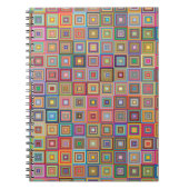 Carnet Retro Geometric Square Tile Pattern (Devant)