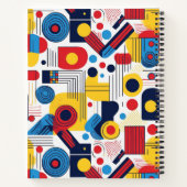 Carnet Retro Géométrique Abstrait Pat#10 Navy Red ID1067 (Dos)