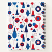 Carnet Retro Géométrique Abstrait Pat#9 Navy Red ID1067 (Dos)