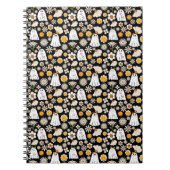 Carnet Retro Ghost Flowers Halloween Seamless Pattern (Devant)