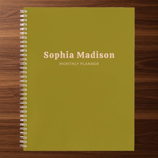 Carnet Retro Gras Vert Simple Rose Blush